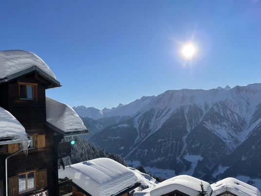 Ausblick Balkon Winter