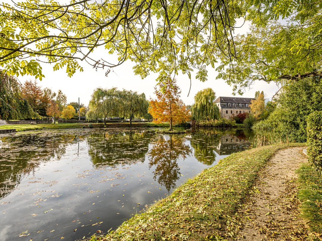 Großweitzschen - Gutshaus Mockritz mit Teich