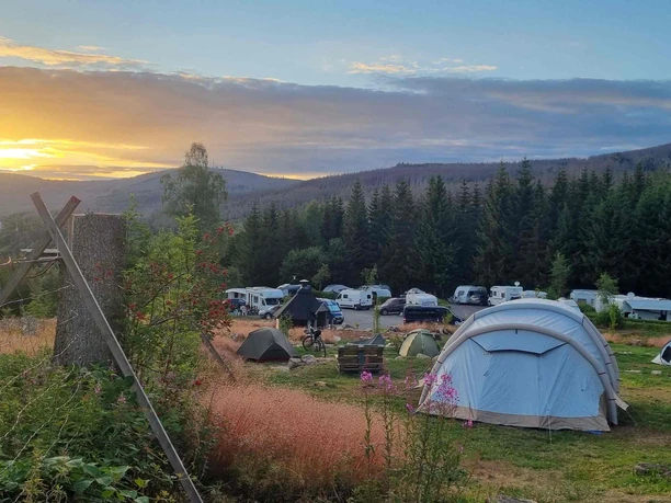 Harz Mountain Camp am Schierker Stern - Camping im Abendlicht