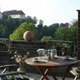 Gastgeber Ferienwohnung Living Lounge - Terrasse mit Schlossblick