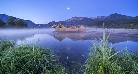 Bootshütten am Kochelsee, Oberbayern Bootshütten am Kochelsee, Oberbayern