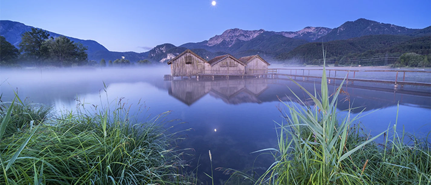 Bootshütten am Kochelsee, Oberbayern Bootshütten am Kochelsee, Oberbayern
