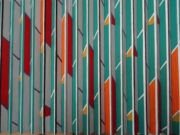 Christine Perzul - Verschiedene 'Ansichten Acryl auf Kantenhölzern.jpg