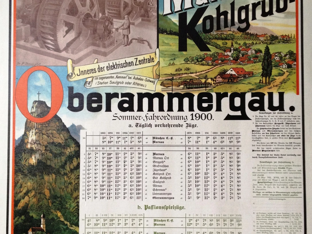 Alter Bahnfahrplan von 1900 im Kammerl (c)Ammergauer ALpen GmbH Foto Nicole Richter (1).JPG