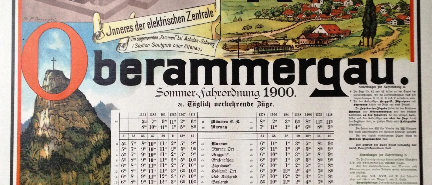 Alter Bahnfahrplan von 1900 im Kammerl (c)Ammergauer ALpen GmbH Foto Nicole Richter (1).JPG