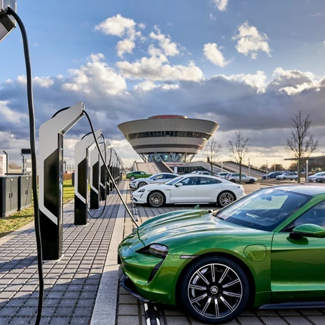 Fast-charging station of the event venue Porsche Experience Center | Leipzig Convention Bureau Fast-charging stations of the event venue Porsche Experience Center - presented by Leipzig Convention Bureau
