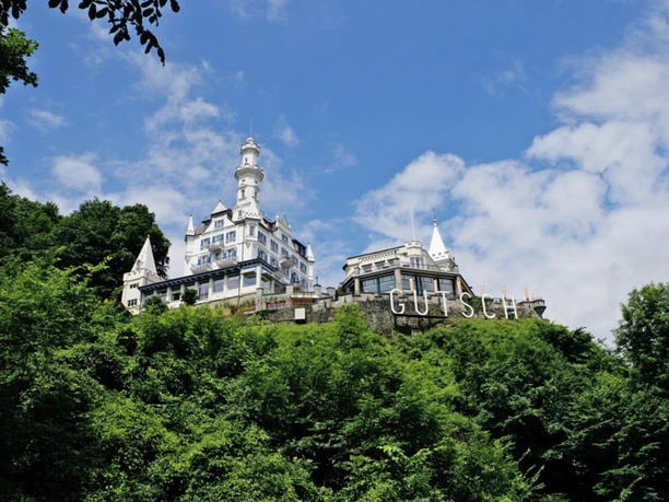 Chateau Gütsch Sicht auf das Chateau Gütsch