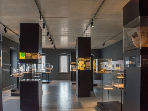 Museum Schnippenburg von innen Blick auf Museum Schnippenburg, das archäologische Funde aus der eisenzeitlichen Wallanlage präsentiert und Einblicke in das Leben vor über 2.000 Jahren gibt.