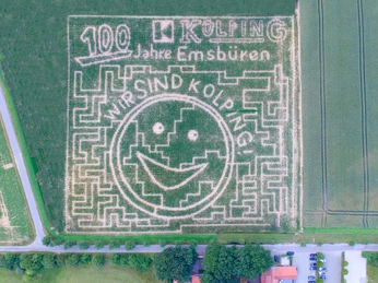 Maislabyrinth mit Motiv