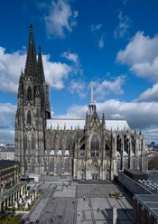 Cologne Cathedral Cologne Cathedral in Cologne: majestic Gothic cathedral with two magnificent towers under a blue sky.