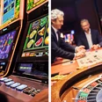 Spielbank Aachen Spielbank mit modernen Automaten und einem eleganten Roulettetisch.