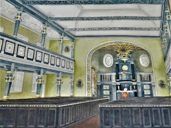 Pauluskirche Brunsbüttel: Innenraum um 1915