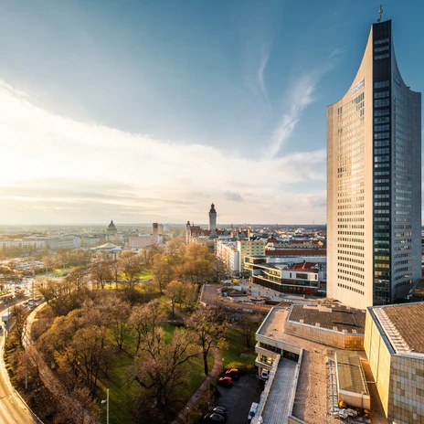 Event venue Panorama Tower - Plate of Art | Leipzig Convention Bureau Exterior view of the event venue Panorama Tower - Plate of Art - presented by Leipzig Convention Bureau