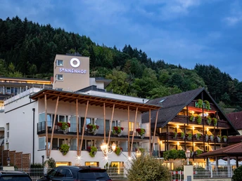 Hotel-Außenansicht / Parkplätze