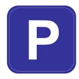 Parkplatz Weißes P auf blauem Grund