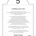 Lesestation 5 auf dem literarischen Wanderweg mit Gedicht "Frühling und Liebe" von Ruth Welsch.