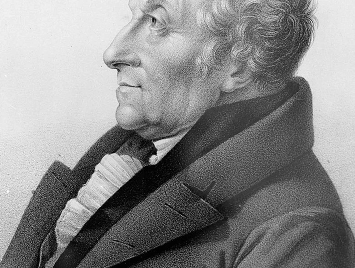 Caspar Heinrich Freiherr von Sierstorpff, 1833 Der Graf Caspar Heinrich von Sierstorpff im Profil, elegant gekleidet, auf einem Portrait von 1833.