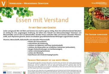 VitalWanderWelt Wanderweg Erwitzen - Essen mit Verstand Wanderweg Erwitzen: Natur- und Gesundheitsförderung durch Ernährungstipps und bewusste Lebensweise.
