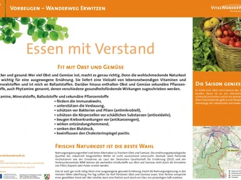 VitalWanderWelt Wanderweg Erwitzen - Essen mit Verstand Wanderweg Erwitzen: Natur- und Gesundheitsförderung durch Ernährungstipps und bewusste Lebensweise.