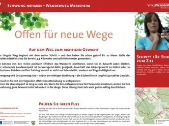 VitalWanderWelt Wanderweg Merlsheim - Offen für neue Wege Wanderweg in Merlsheim bietet 8 Kilometer lange Strecke mit 98 Höhenmetern, ideal für Fitnessbegeisterte.