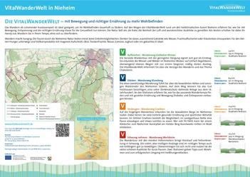 VitalWanderWelt Portaltafel Nieheim Informationstafel zu Wanderwegen in Nieheim, zeigt detaillierte Karten, Routen und Wanderhinweise.