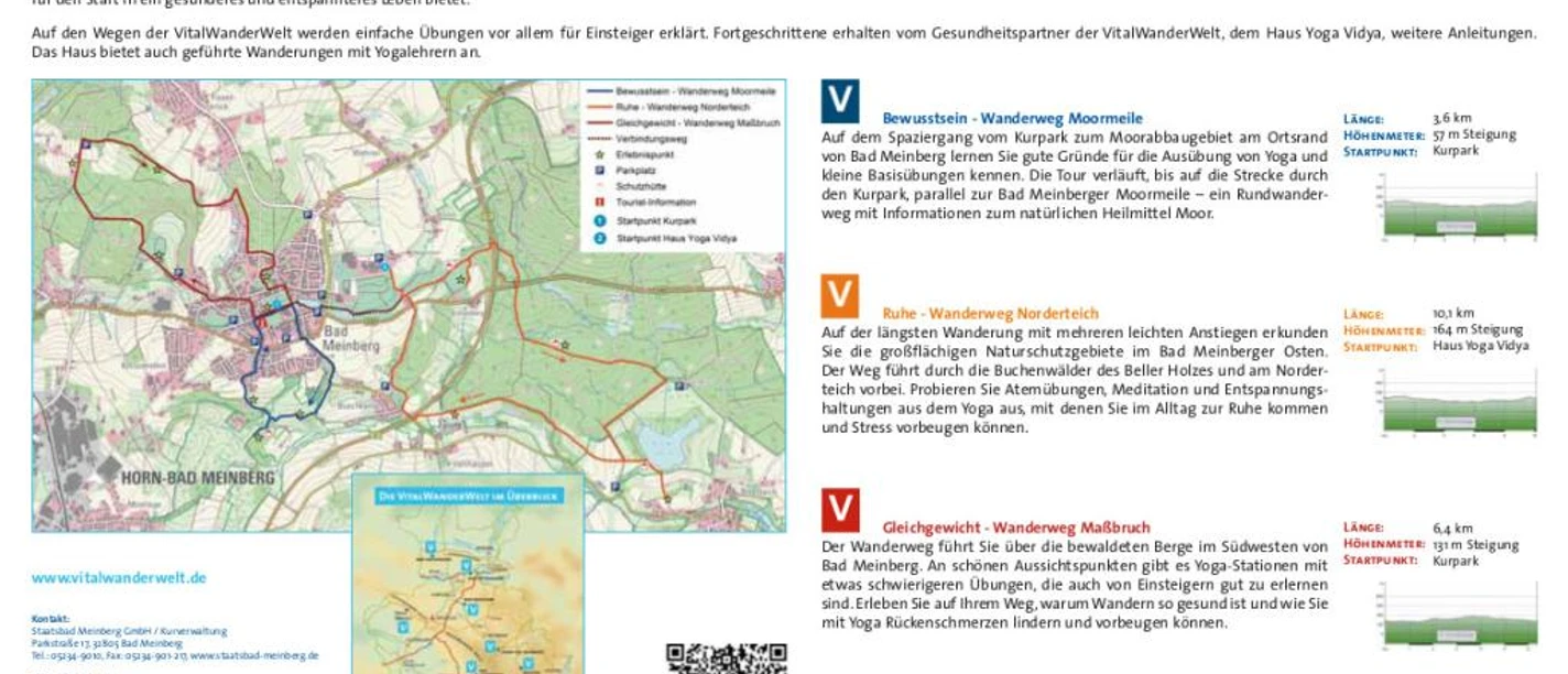 VitalWanderWelt Portaltafel Bad Meinberg Eine Übersichtstafel der VitalWanderWelt in Bad Meinberg mit Wanderkarten und Informationen zu Routen.