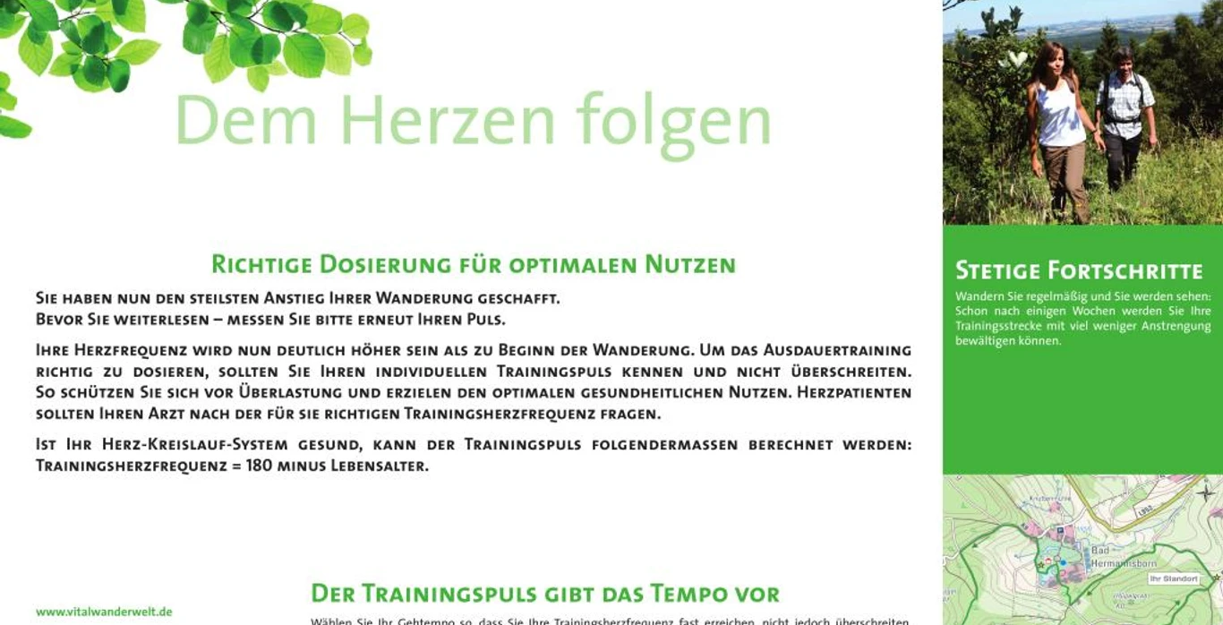 VitalWanderWelt Wanderweg Bad Hermannsborn - Dem Herzen folgen Wanderweg Bad Hermannsborn: Herzgesunder Pfad mit Infos zu Training und Lebensstil.