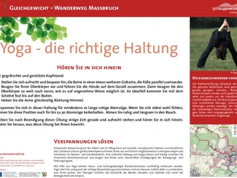 Wanderweg Maßbruch für Yoga-Übungen mit Infos zur Körperhaltung und Entspannung.
