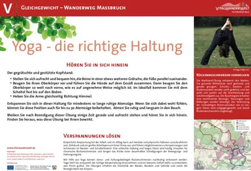 VitalWanderWelt Wanderweg Maßbruch - Yoga - die richtige Haltung Wanderweg Maßbruch für Yoga-Übungen mit Infos zur Körperhaltung und Entspannung.