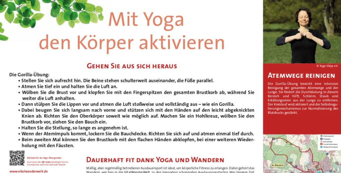 VitalWanderWelt Wanderweg Maßbruch - Mit Yoga den Körper aktivieren Wanderweg Maßbruch verbindet Naturerlebnis mit Yoga-Übungen zur Aktivierung von Körper und Geist.