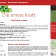 VitalWanderWelt Wanderweg Maßbruch - Die innere Kraft Informationstafel des VitalWanderWelt Wanderwegs Maßbruch mit Yoga-Übungen zur inneren Kraft.