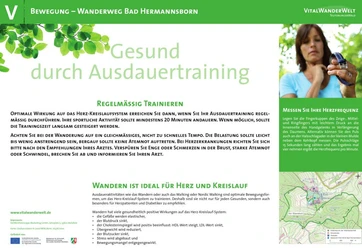 VitalWanderWelt Wanderweg Bad Hermannsborn - Gesund durch Ausdauertraining Wanderweg Bad Hermannsborn unterstützt Ausdauertraining durch sanfte Belastung und Herz-Kreislauf-Stärkung.
