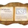 Bankrücken "Wölbäcker Tafel informiert über die historische Agrarlandschaft der Wölbäcker mit erklärendem Text und Grafik.