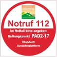 Rettungspunkt PAD2-17: Aussichtsplattform Rettungspunkt PAD2-17 auf dem Paderborner Höhenweg, Standort bei einer Aussichtsplattform.