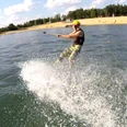 Wasserski am Bernsteinsee Wasserskifahrer auf dem Bernsteinsee in Stüde
