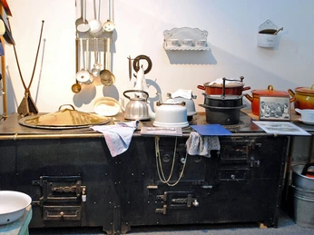 Skatclubmuseum Marne , alte Küche