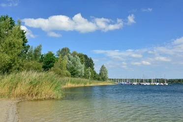 Blick auf die Segelboote am Tankumsee Blick auf die Segelboote am Tankumsee in der Südheide Gifhorn