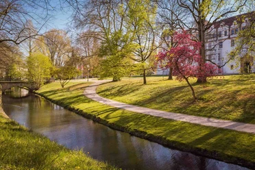 Celle Palace Park, moat Celle Palace Park, moat