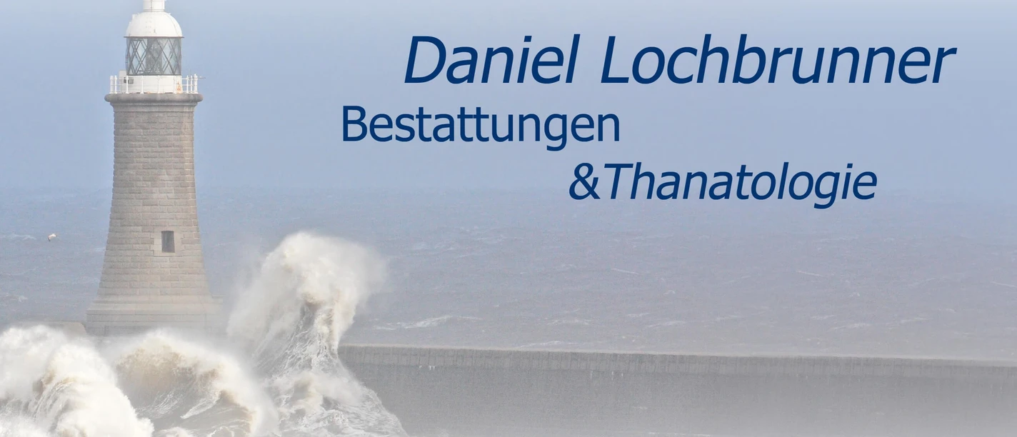 Firmen-Logo Daniel Lochbrunner Bestattungen Lighthouse with lettering Daniel Lochbrunner Bestattungen