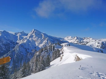 Unvergessliche Skitour in verschneiter Winterlandschaft auf dem Meniggrat