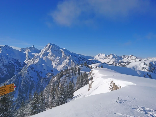 Unvergessliche Skitour in verschneiter Winterlandschaft auf dem Meniggrat