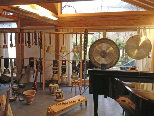 Sound studio with various sound instruments