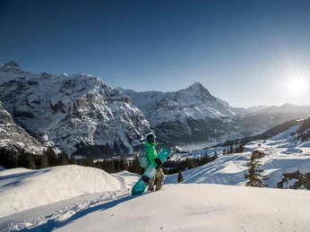 first-snowboard-winter-aussicht