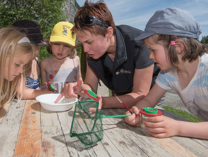 Research and discover with magnifying glasses and fishing nets