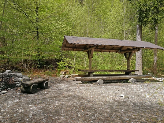 Covered table for approx. 14 people