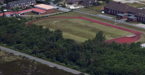 Sportplatz aus der Vogelperspektive