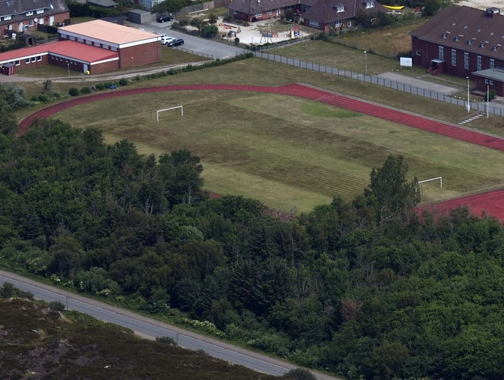 Sportplatz aus der Vogelperspektive
