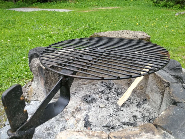 Fireplace at the Grimmimutz Log Cabin