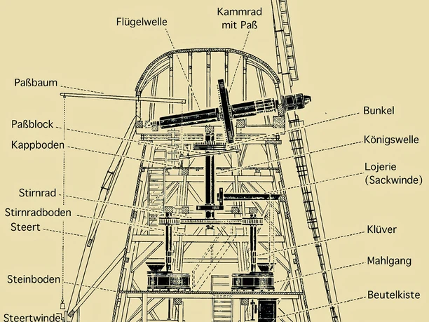 Querschnitt durch eine Mühle