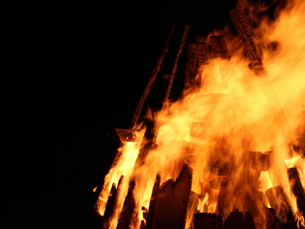 Fire and flames in winter